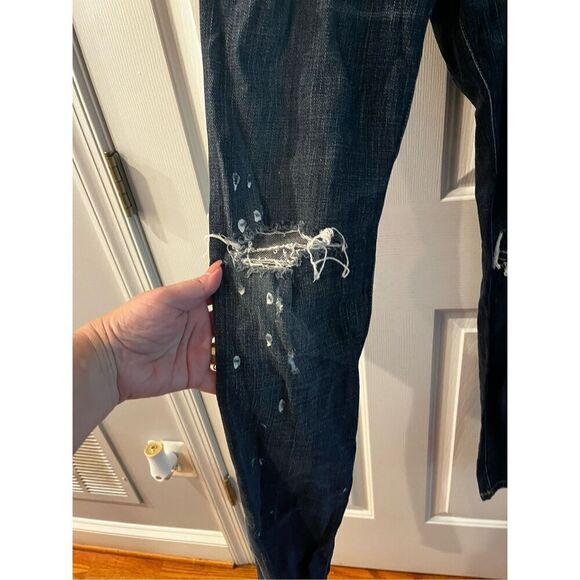 Current Elliott The Skinny Distressed Paint Splattered Jeans sz 27 EUC - Picture 10 of 14